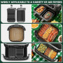 PETHREE Grille Air Fryer Stackable, 2 Pcs Accessoires Air Fryer Chaud Dual Zone, Accessoires pour Friteuse à air En Acier Inoxyd