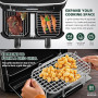 PETHREE Grille Air Fryer Stackable, 2 Pcs Accessoires Air Fryer Chaud Dual Zone, Accessoires pour Friteuse à air En Acier Inoxyd
