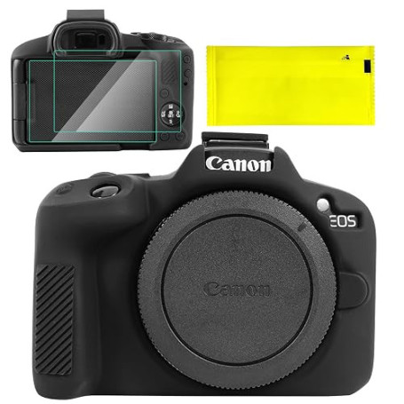 BCMCZCDC Coque de protection en silicone pour Canon EOS R50 - Accessoires avec 2 films de protection d'écran - Protection d'obje