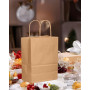 Gcardist Lot de 100 sacs en papier brun avec poignées, différentes tailles (grandes, 33 unités, moyennes, 33 unités, petites, 34