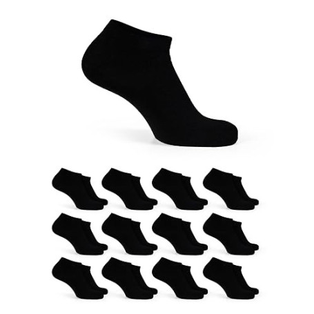 Basic Treasure Lot de 12 Paires Socquettes Sport Unisexes, Noir/Blanc/Gris | Coton respirant, unisexes