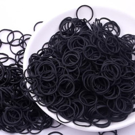 1000 Pièces Mini Bandes de Caoutchouc Élastique Soft Elastic Bands Noir, pour les cheveux des enfants,coiffure de mariage et Plu