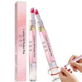 Repousse-cuticules et stylo à huile en céramique 2 en 1 2 paquets | Stylo à huile pour enlever les cuticules des ongles secs et