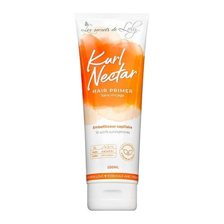 Les Secrets de Loly – Kurl Nectar – Leave-in crème sans rinçage Réparateur & hydratant anti-frisottis – Cheveux bouclés, frisés