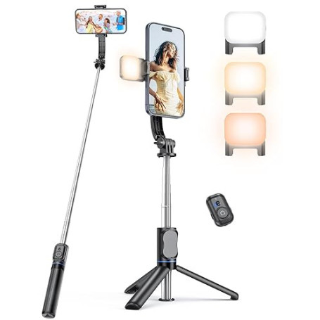 Perché à Selfie avec Support de Téléphone Détachable, Trepied Smartphone Extensible jusqu'à 106 CM avec Télécommande, pour iPhon