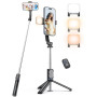 Perché à Selfie avec Support de Téléphone Détachable, Trepied Smartphone Extensible jusqu'à 106 CM avec Télécommande, pour iPhon