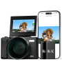 Appareil Photo Numérique 5K 80MP avec WiFi & Autofocus, Caméra Vlogging Youtube, Écran 3" 180° Rabattable, Zoom 18X, Compact Voy