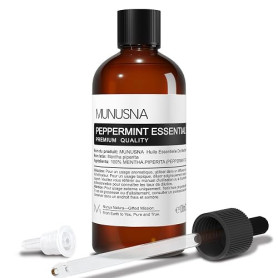 MUNUSNA Huile Essentielle Menthe Poivrée Pure et Naturelle 100ML | Huile Essentielle Pour Diffuseur d' Arômes, Brûleur, Huile de