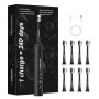 Autonomie de 240 jours Brosse à dents électrique pour Adultes,8 Têtes de Rechange,Batterie Rechargeable,3 Modes,Minuterie de 2,é