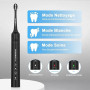 Autonomie de 240 jours Brosse à dents électrique pour Adultes,8 Têtes de Rechange,Batterie Rechargeable,3 Modes,Minuterie de 2,é