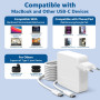 LTBSTOYE Chargeur 100 W Compatible avec Mac Book Air 13/15 Pouces, Pro 14/13/12 Pouces 2022-2018, iPad Pro, Compatible avec Leno
