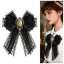 TINAYAUE Nœud Papillon Vintage à Dentelle pour Femme, Nœud de Col Style Victorien, Accessoire Élégant pour Chemise, Robe Lolita