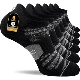 Niorasen Chaussettes de Sport Homme Femme, Chaussettes Basses Coton Respirantes à Compression Légère, Anti-Ampoules, Soutien de