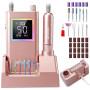 Delanie Ponceuse pour ongles Électrique Professionnel 50000 RPM avec Station de Recharge, Lime à Ongles Sans Fil pour Ongles en