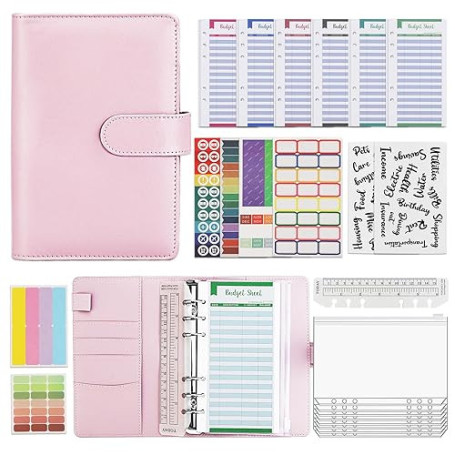 Planificateur de budget & livre de comptes A6 – Planificateur financier efficace avec méthode des enveloppes – Carnet d’épargne