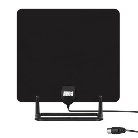 August DTA450 Antenne TV Intérieur Puissante Numérique TNT HD avec Socle | Petite Antenne Portable Discrète, Câble Coaxial 3m UH