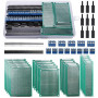 VooGenzek 75 Pièces Circuit Imprimé Double Face Kit, 20 Pièces Double Face PCB Prototype Boards, 20 Pièces Fiches Mâle/Femelle,