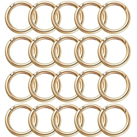 20PCS 28mm Rond Mousqueton, Snap Ressort Anneau Boucle Alliage De Zinc Trousseau Crochet Clips pour Sacs, Sacs à Main, Porte-clé