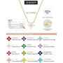 ZHESHY Collier Femme Or Pierre de naissance Trefle A 4 Feuilles Chaine | Zircone Cubique,Plaqué Or 14k,Imperméable,Réglable,Pers