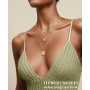 ZHESHY Collier Femme Or Pierre de naissance Trefle A 4 Feuilles Chaine | Zircone Cubique,Plaqué Or 14k,Imperméable,Réglable,Pers