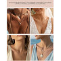 ZHESHY Collier Femme Or Pierre de naissance Trefle A 4 Feuilles Chaine | Zircone Cubique,Plaqué Or 14k,Imperméable,Réglable,Pers