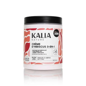Kalia Nature - Crème d’Hibiscus 300 ml - Crème cheveux bouclés 3-en-1 - Leave in - Nourrit, démêle et revitalise - Soin capillai