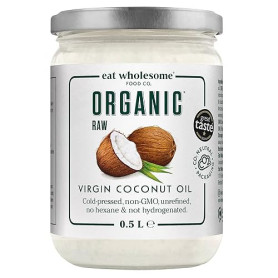 Eat Wholesome Huile De Coco Vierge Biologique, 500ml - Crue, Pressée À Froid, Primée, Bocal En Verre Dans Une Boîte, Pour La Cui