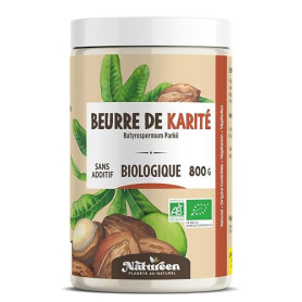 Beurre de Karité Bio AB 800 g - Qualité Alimentaire - 100% végétal, Sans additifs, Sans Odeur