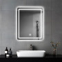 MYGIIVOVO Miroir Salle de Bain avec Eclairage, 60 x 45 cm | Miroir Mural Led avec Interrupteur Tactile, 3 Couleurs à intensité V