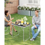 WOLTU Table de Camping Pliante, 70x60x50 cm, Noir | en Aluminium et MDF, Table de Jardin, Portable, pour Plage Balcon