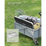 WOLTU Table de Camping Pliante, 70x60x50 cm, Noir | en Aluminium et MDF, Table de Jardin, Portable, pour Plage Balcon