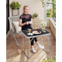WOLTU Table de Camping Pliante, 70x60x50 cm, Noir | en Aluminium et MDF, Table de Jardin, Portable, pour Plage Balcon