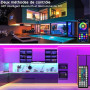Keepsmile Ruban Led 30m (15mx2), Led Chambre Bluetooth, Bande Led Contrôlé par Télécommande APP, Guirlande Lumineuse Décoration