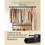 SONGMICS Portant à Vêtements, Capacité de Charge 110 kg, Porte-manteau sur Roulettes, Porte-vêtements Mobile, Tringle du Milieu