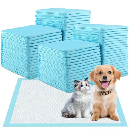 Wozzies 100 PCS Alaise pour Chien, 60×60 cm Tapis absorbant Chiot et Chat, Tapis de Propreté Animaux de Compagnie avec 6 Couches