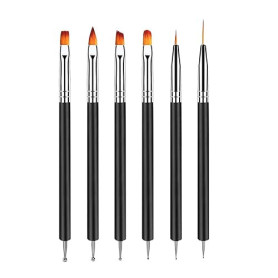 YPYMOD 6 Pcs Pinceau Nail Art Ongles, 6 Pcs Double Extrémité Nail Art Dotting Pen, Outils de Manucure pour Salon DIY à la Maison