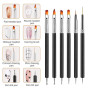 YPYMOD 6 Pcs Pinceau Nail Art Ongles, 6 Pcs Double Extrémité Nail Art Dotting Pen, Outils de Manucure pour Salon DIY à la Maison