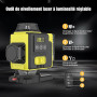 Niveau Laser Autonivelant 360° X 4, Lazer Niveaux Chantier 4d 16 Lignes Laser, Mode Impulsion ExtéRieur, 2 X Batterie,Nivellemen