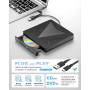 Suoxiom Lecteur CD/DVD externe, USB 3.0 et Type-C Graveur CD DVD externe, ROM +/- RW Unités portables ultra-fines de 1,27 cm DVD