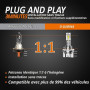 D-Lumina Ampoule LED H15 Canbus, 100W 10000LM 6500K, Puce CSP Super Lumineuse, Ampoules LED de Remplacement Halogènes, Système d