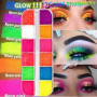 12 couleurs/boîte fard à paupières poudre maquillage Palette fluorescent néon Pigment paillettes scintillantes fard à paupières