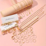 JSTHHTT 46 Pcs Parure Bijoux Femme, Bracelet Femme, Bijoux Femme, Collier Femme Or, Bagues, Boucles d'Oreilles Créoles, Lot de B