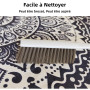 Tomifine Tapis Rond en Coton Tressé Bohème Avec Franges Mandala Motif Antidérapant - Décoration du Sol pour Chambre à Coucher, C
