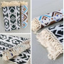 Tomifine Tapis en Coton Tissé, Tapis Bohème avec Frange, Tapis Tissé pour Salon Chambre, Home Tapis Géométriques Design Moderne 