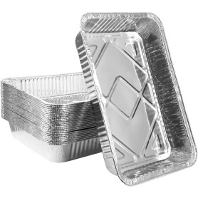 LATERN 30 Pièces Plateaux de Cuisson en Aluminium, 31 x 21 x 5cm Plats à Rôtir Jetables Va au Congélateur Poêles à Frire pour Se