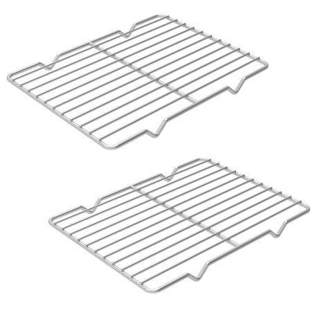 Linkidea Lot de 2 grilles de refroidissement métalliques, grilles de cuisson rectangulaires en acier inoxydable 7,8'' x 10,2'', 