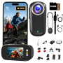 Veralyxa Caméra Sport, 4K Mini Camera Sport WiFi avec Carte 64 Go, Camera POV Caméra Portative étanche IP65, Action Cam – Autono