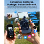 Veralyxa Caméra Sport, 4K Mini Camera Sport WiFi avec Carte 64 Go, Camera POV Caméra Portative étanche IP65, Action Cam – Autono