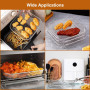 Grille Inox Empilable Carrée Pour Friteuse À Air Avec Pieds Silicone | Support Multiniveau Pour Cuisson, Séchage Des Fruits Et P