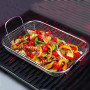 PIQIUQIU Panier de Barbecue en Acier Inoxydable Multifonction Grille de Barbecue Plateau de Cuisson pour Frites, Grillade (30x 2